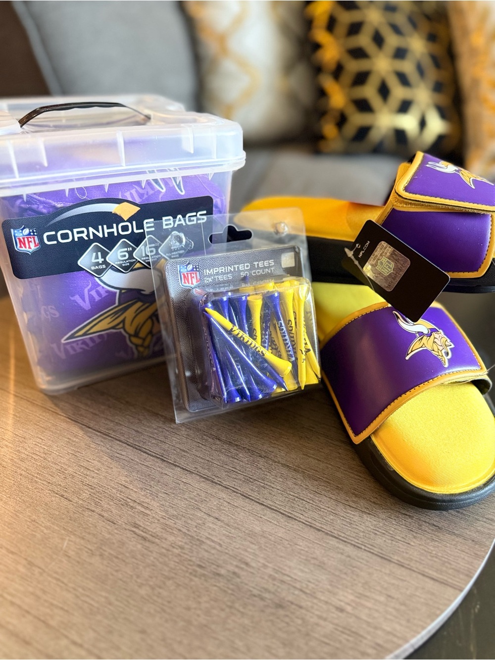 Minnesota Vikings Tailgate Bundle | NFL Licensed Slides, Cornhole & Golf | SKOL